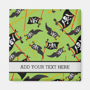 Black Pirat Flagga Döskallars White Bones Raiding Magnet