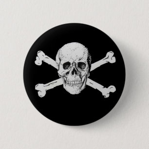 Black Pirat Skull och Crossbone Knapp