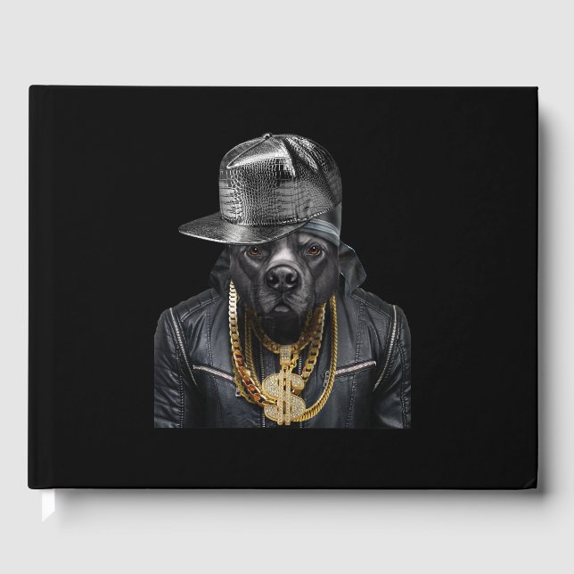 Black Pit Bull Rapper som Hip hop Artist Gästböcker (Framsida)