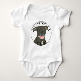 Black Pitbull Hund Big Sister T Shirt