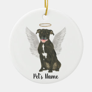 Black Pitbull-personalen Sympathy Memorial Julgransprydnad Keramik