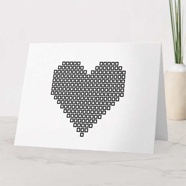 Black pixel heart kort (Framsida)