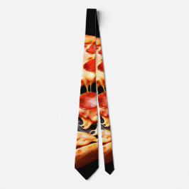 Black Pizza cut Slice Neck Tie Slips