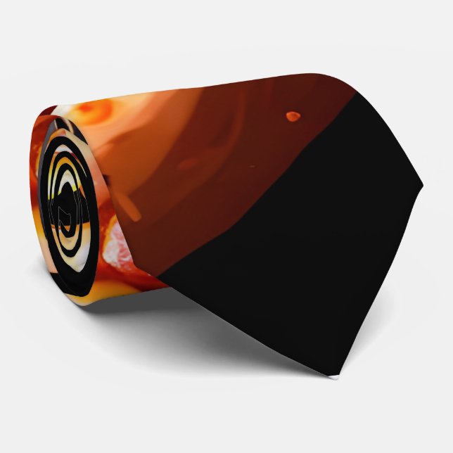 Black Pizza cut Slice Neck Tie Slips (Rullad)