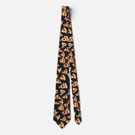 Black Pizza Slices Neck Tie Slips