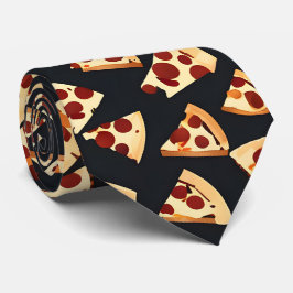 Black Pizza Slices Neck Tie Slips