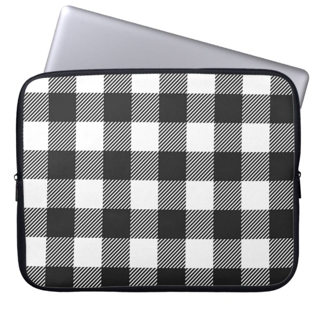 Black Play Buffalo Check Mönster Laptop Fodral (Framsidan)