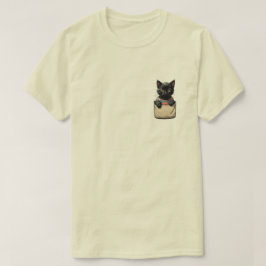 Black Pocket Cat T Shirt