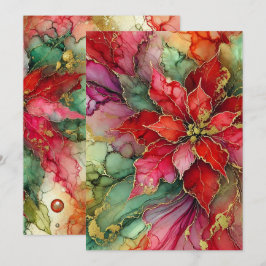 Bläck Poinsettia, tryckbar färgad Abstrakt Alcohol Inbjudningar