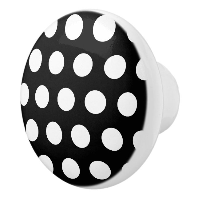 Black Polka Dot Ceramic Knobs Knopp (Höger)