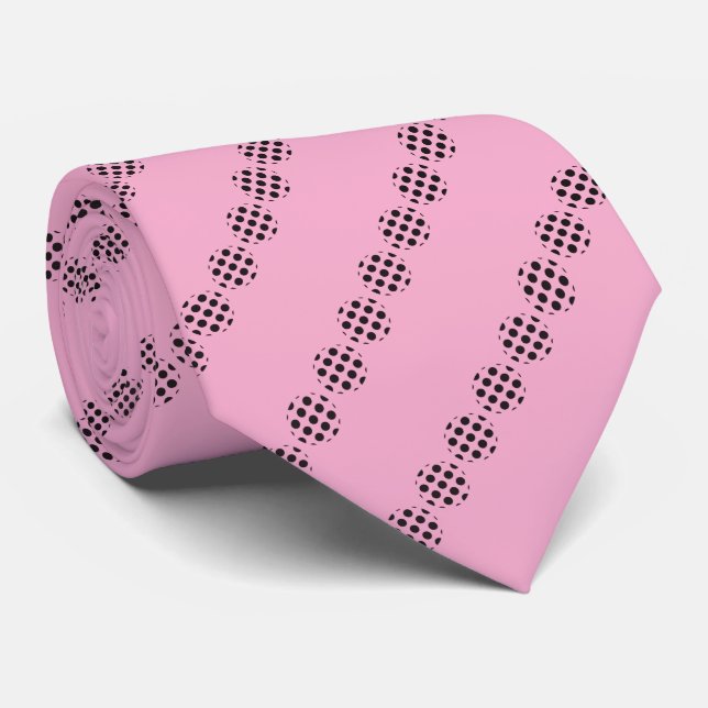 Black Polka Dot Circles Mönster on Bubblegum Rosa Slips (Rullad)