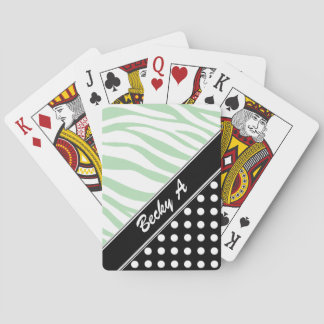 Black Polka Dot Grönt Zebra tryck, uppspelningskor Casinokort