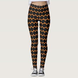 BLACK POLKA DOT, HALLOWEEN LEGGINGS Orange