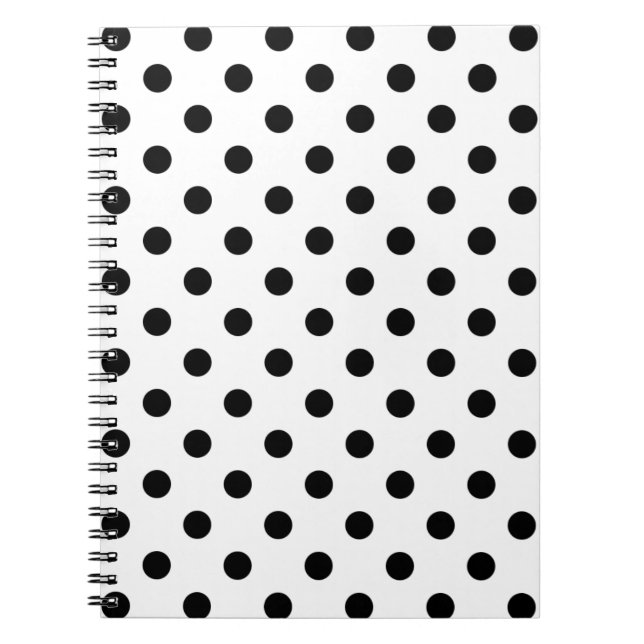Black Polka Dot Mönster Anteckningsbok (Framsidan)
