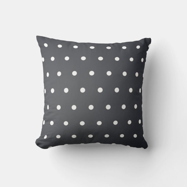 Black Polka Dot Mönster Kudde (Framsida)