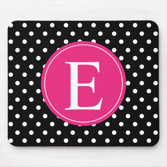 Black Polka Dot Rosa Monogram Musmatta (Framsidan)