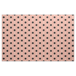 Black Polka Dot Salmon Rosa Tyg
