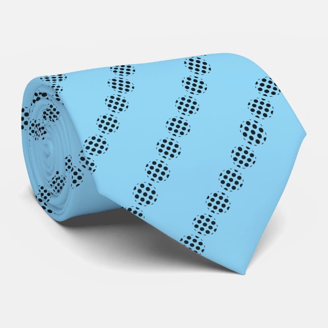 Black Polka Dot Skärm Circles Mönster on Blue Slips (Rullad)