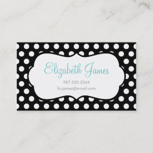 Black Polka Dot Visitkort