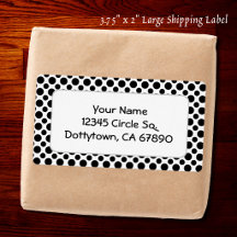 Black Polka dots Anpassningsbar Adress Large Label