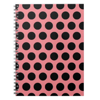 Black Polka dots Anteckningsbok Med Spiral