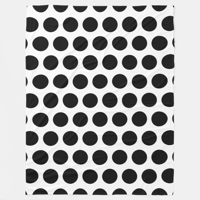 Black Polka dots Fleecefilt (Framsidan)