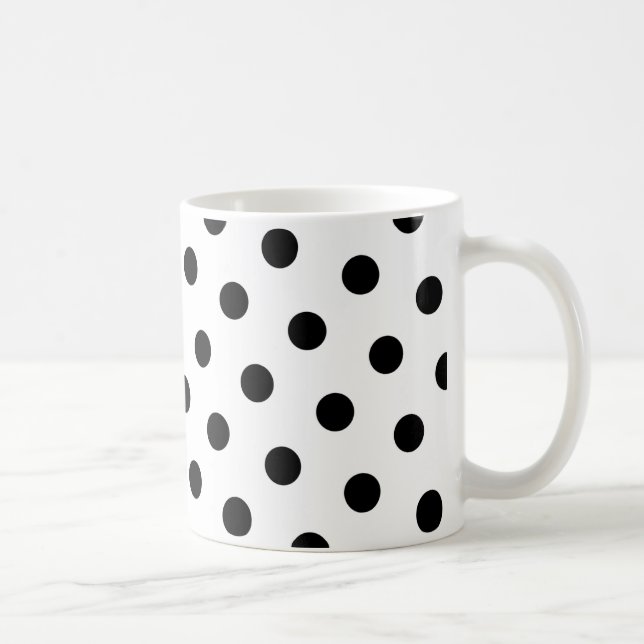 Black Polka dots Kaffemugg (Höger)