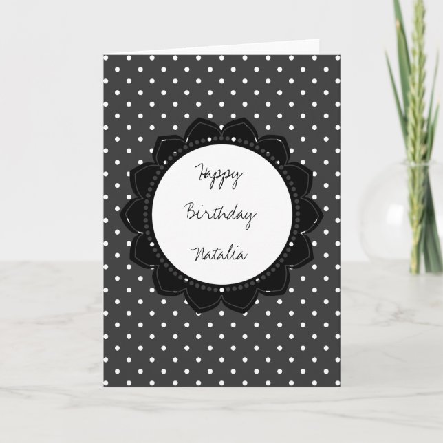 Black Polka dots Kort (Framsida)