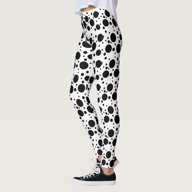 Black Polka dots Leggings (Vänster)