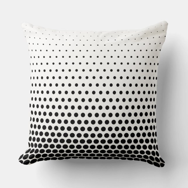 Black Polka dots Modern White Kudde (Framsida)