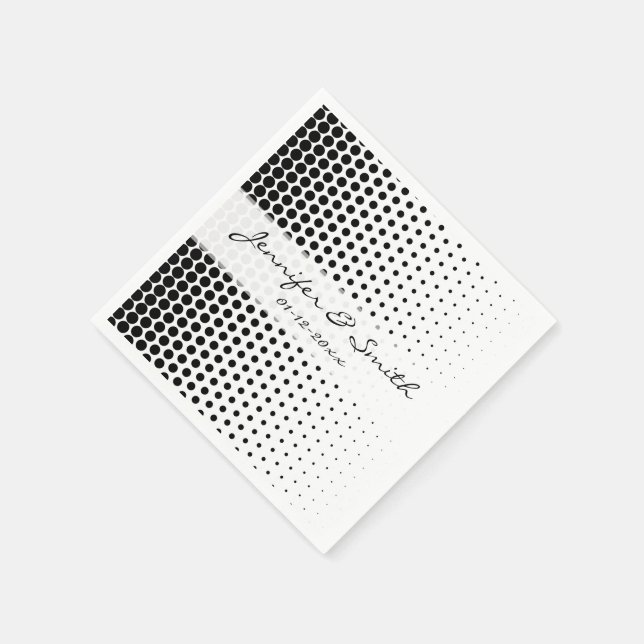 Black Polka dots Modern White Pappersservett (Hörn)