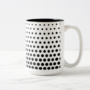 Black Polka dots Modern White Två-Tonad Mugg