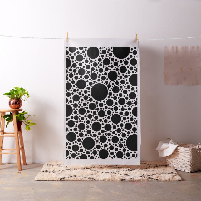 Black Polka dots Mönster + din backgr. & idéer Tyg (In Situ)