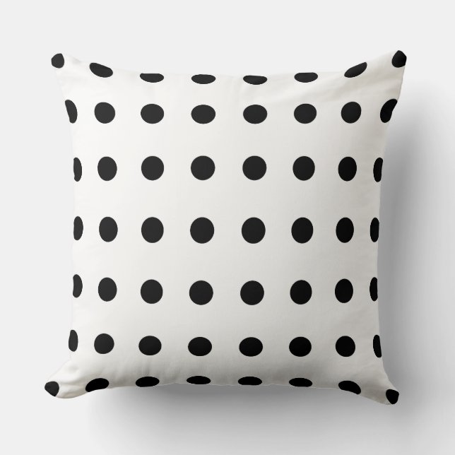 Black Polka dots Mönster Kudde (Framsida)