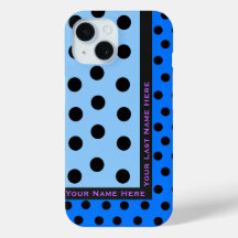 Black Polka dots on Blues - Personlig