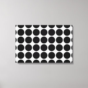 Black Polka dots on White Canvastryck