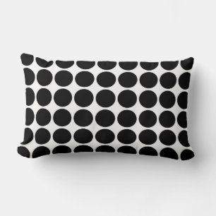 Black Polka dots on White Lumbarkudde