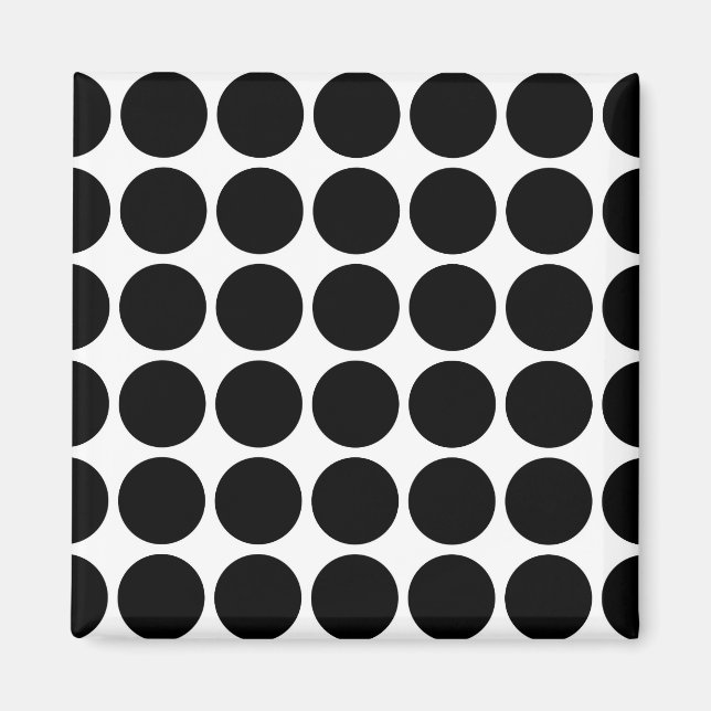Black Polka dots on White Magnet (Framsidan)