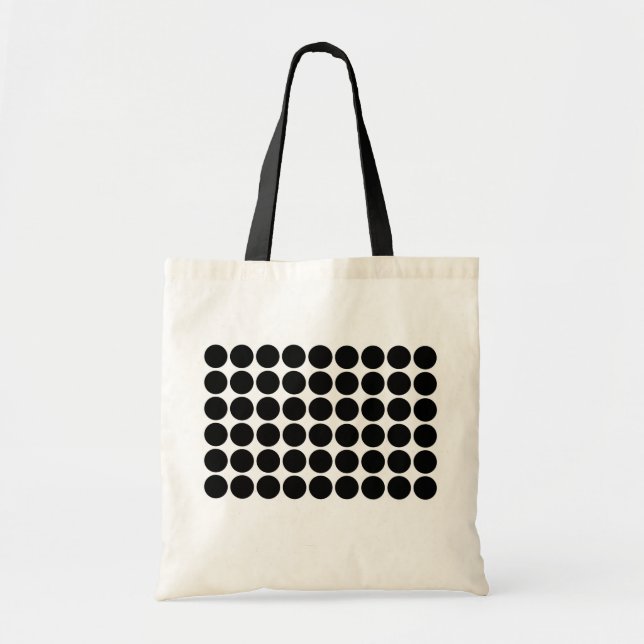Black Polka dots on White Tygkasse (Framsidan)