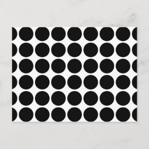 Black Polka dots on White Vykort