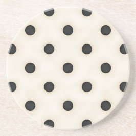 Black Polka dots på Antique White Distress Underlägg