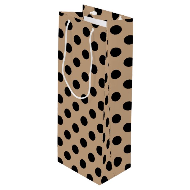 Black polka dots på beige (Framsidan Vinklad)