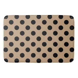 Black polka dots på beige badrumsmatta