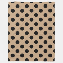 Black polka dots på beige fleecefilt