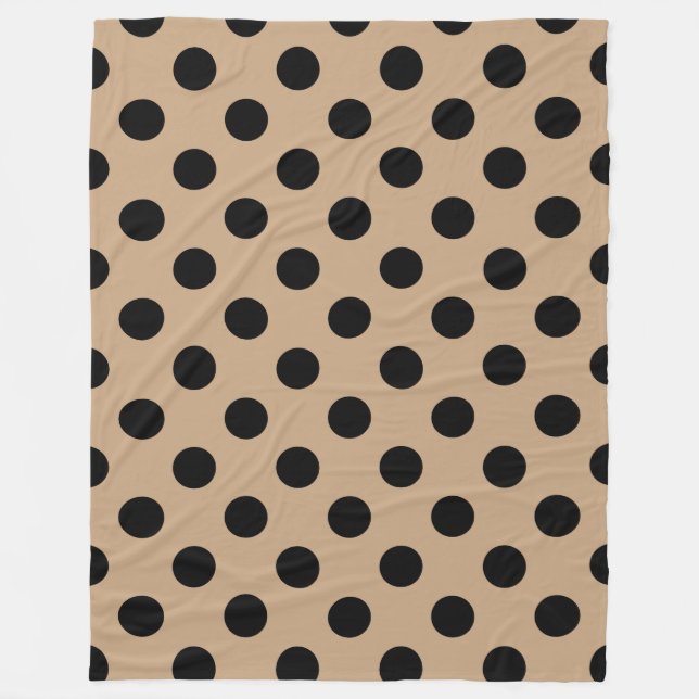 Black polka dots på beige fleecefilt (Framsidan)