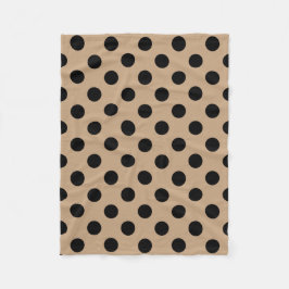 Black polka dots på beige fleecefilt