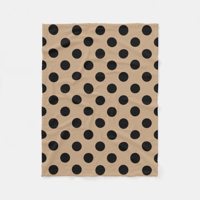Black polka dots på beige fleecefilt (Framsidan)