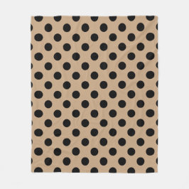 Black polka dots på beige fleecefilt