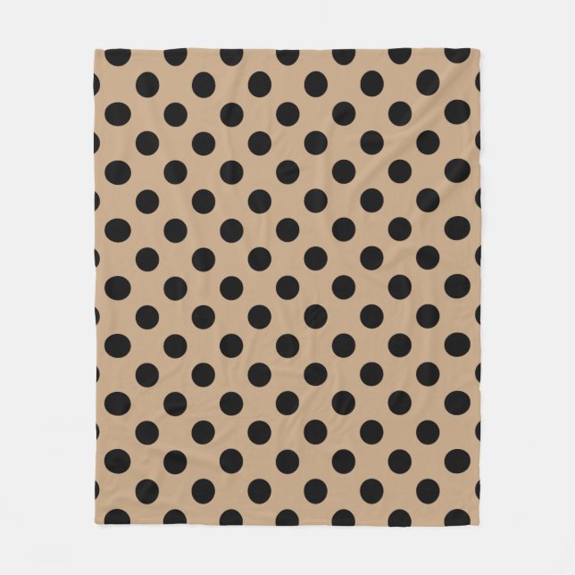 Black polka dots på beige fleecefilt (Framsidan)