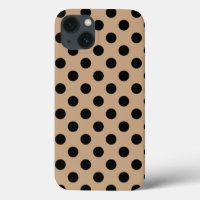 Black polka dots på beige Fodral-Mate iphone case